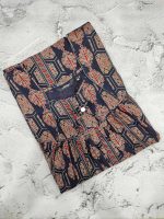 Traditional cotton nighty, 55 Inches Long- Dark Blue