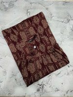 Traditional cotton nighty, 55 Inches Long- Maroon
