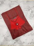 Traditional cotton nighty, 55 Inches Long- Red