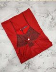 Traditional cotton nighty, 55 Inches Long- Red