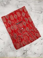 Traditional cotton nighty, 55 Inches Long- Red