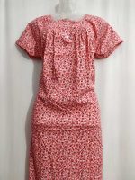 Front Open Cotton Nighty With Buttons, 55 Inches Long - Peach - Image 2