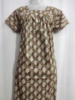 Front Open Cotton Nighty With Buttons, 55 Inches Long - Image 2