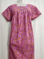 Premium Quality Cambric Cotton Nighty With Buttons -55 Inches Long - Image 2