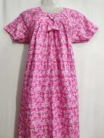 Traditional cotton nighty, 55 Inches Long- Rose - Image 2