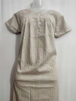 Front Open Cotton Nighty With Buttons, 55 Inches Long - Image 2