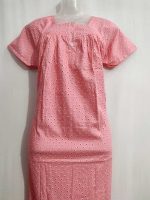 Front Open Cotton Nighty With Buttons, 55 Inches Long - Image 2