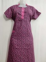 Comfortable Churidar Model Cotton Nighty - 55 Inches Long - Image 2