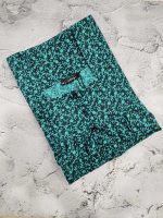 Front Open Cotton Nighty With Buttons, 55 Inches Long - Green