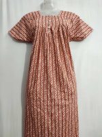 Front Open Cotton Nighty With Buttons, 55 Inches Long - Image 2