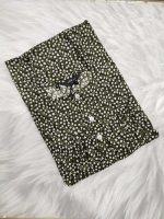Front Open Cotton Nighty With Buttons, 55 Inches Long - Green
