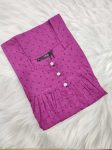 Front Open Cotton Nighty With Buttons, 55 Inches Long