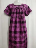 Traditional cotton nighty, 55 Inches Long - Onion Pink - Image 2