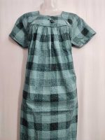Traditional cotton nighty, 55 Inches Long - Green - Image 2