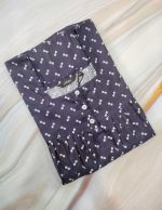 Front Open Cotton Nighty With Buttons, 55 Inches Long - Blue