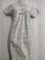 Traditional cotton nighty, 55 Inches Long- White - Image 2