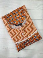 Comfortable Front Open Cotton Nighty With Buttons- 57 inches long - Orange