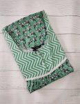 Comfortable Front Open Cotton Nighty With Buttons- 57 inches long - Green