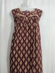 Premium Cambric Cotton Nighty -Sleeveless - Buttons Type - Maroon