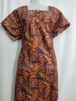 Comfortable Front Open Cotton Nighty With Buttons- 57 inches long - Maroon - Image 2