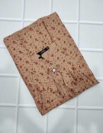 Traditional cotton nighty, 55 Inches Long - Chikku +Rose