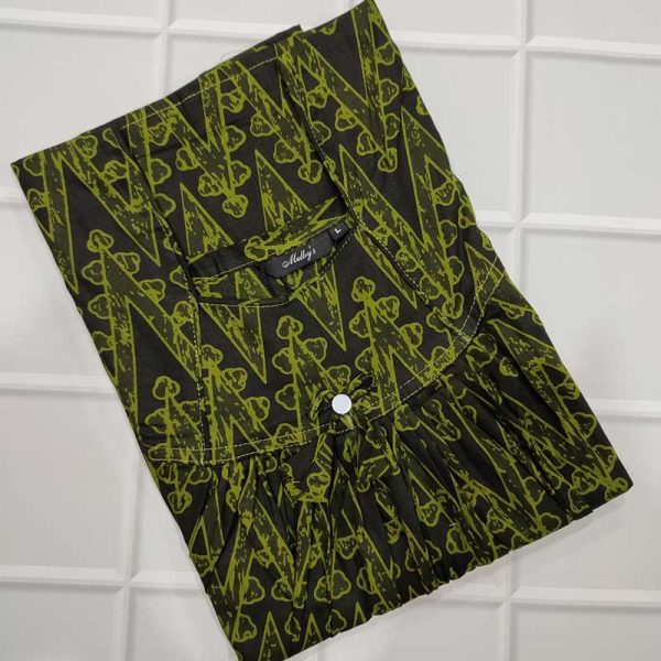 Traditional cotton nighty, 55 Inches Long - Green