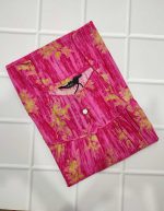 Traditional cotton nighty, 55 Inches Long - Magenta
