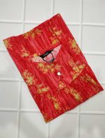 Traditional cotton nighty, 55 Inches Long - Red