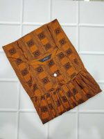Traditional cotton nighty, 55 Inches Long - Golden Yellow