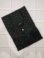 Traditional cotton nighty, 55 Inches Long - Black + Green
