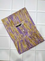 Traditional cotton nighty, 55 Inches Long - Violet