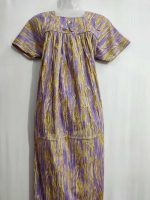 Traditional cotton nighty, 55 Inches Long - Violet - Image 2