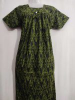 Traditional cotton nighty, 55 Inches Long - Green - Image 2
