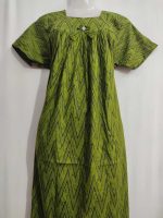 Traditional cotton nighty, 55 Inches Long - Green - Image 2