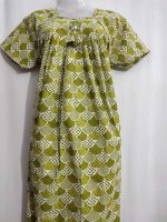 Premium Cotton Nighty, 55 Inches Long - Green - Image 2