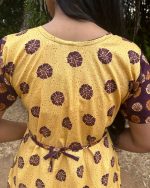 Pure Cotton Feeding Nighty With Side Zips For Mothers -55 inches Long - Yellow - Image 2