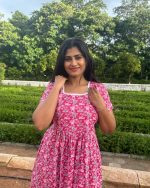 Comfortable Frock Model Cotton Nighty - 55 Inches Long - Pink - Image 6