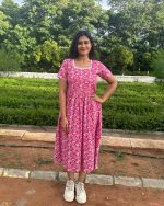 Comfortable Frock Model Cotton Nighty - 55 Inches Long - Pink