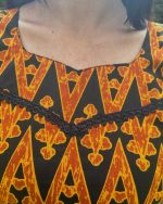 Comfortable Frock Model Cotton Nighty - 55 Inches Long - Yellow - Image 4
