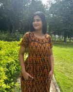 Comfortable Frock Model Cotton Nighty - 55 Inches Long - Yellow - Image 3