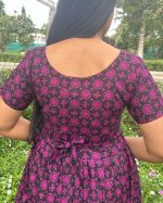 Comfortable Frock Model Cotton Nighty - 55 Inches Long - Black - Image 2