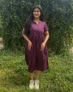 Comfortable Frock Model Cotton Nighty - 55 Inches Long - Black - Image 4