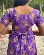Comfortable Frock Model Cotton Nighty - 55 Inches Long - Violet - Image 2