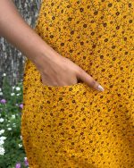 Comfortable Churidar Model Cotton Nighty - 55 Inches Long - Yellow - Image 2