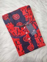 Churidar Model Nighty With Buttons -57 inches long - Red + Blue