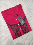 Comfortable Churidar Model Cotton Nighty - 55 Inches Long - Magenta
