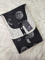 Churidar Model Cambric Cotton Nighty With Buttons -57 inches long - Black
