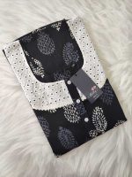 Churidar Model Cambric Cotton Nighty With Buttons -57 inches long - Black