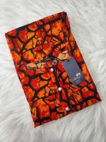 Comfortable Front Open Cotton Nighty With Buttons- 57 inches long - Orange