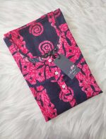 Churidar Model Nighty With Buttons -57 inches long - Rose + Blue